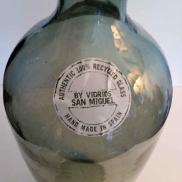 BRAND NEW Vidrios San Miguel Hand Blown 100% Recycled Blue Glass - Picture 3 of 3